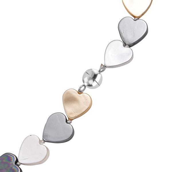 Mehrfarbige Herz Muschelkernperle 50cm Halskette image number 5