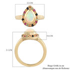 Natürlicher Äthiopischer Opal und Mehrfarbig Saphir Ring 925 Silber vergoldet  ca. 1,37 ct image number 6