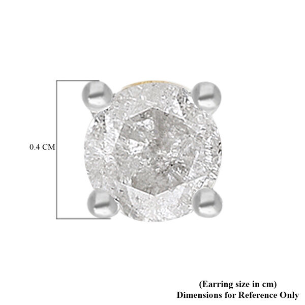 Diamant zertifizierte I2-I3 GH Solit&auml;r-Ohrstecker in 375 Gelbgold image number 5