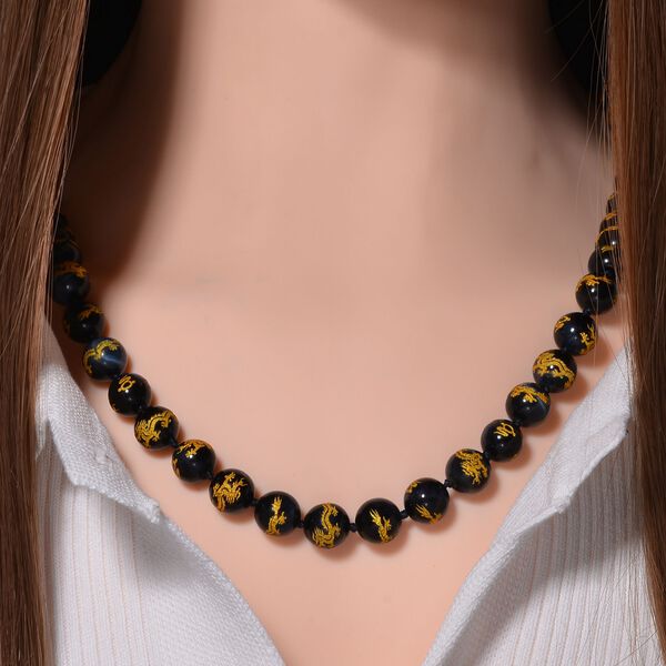 Blaue Tigerauge-Halskette, 50 cm - 335 ct. image number 2