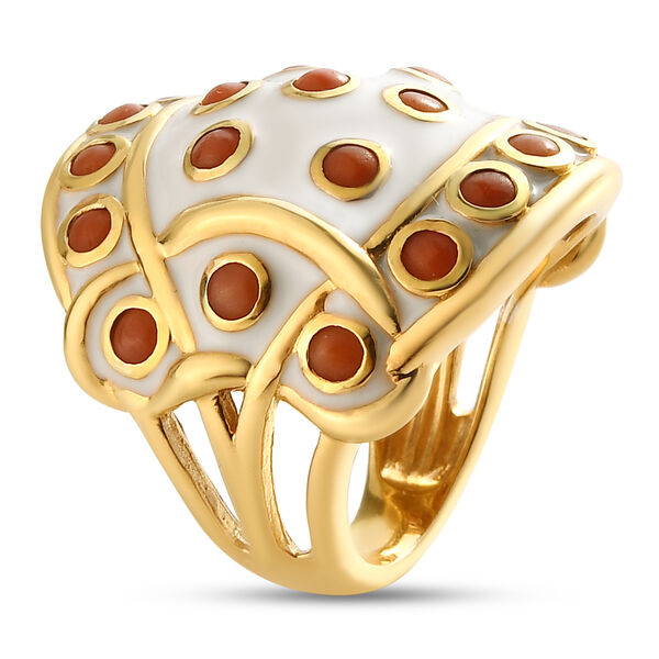 Koralle Ring 925 Silber vergoldet  ca. 1,47 ct image number 5