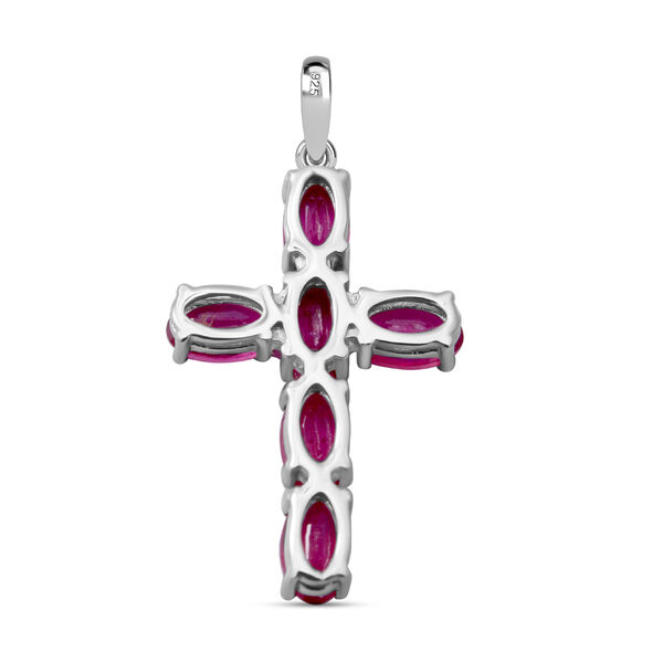 Afrikanischer Rubin Kreuz-Anh&auml;nger, 925 Silber platiniert ca. 2,04 ct image number 4