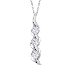 Moissanit Anhänger mit 45cm Kette - 0,45 ct.