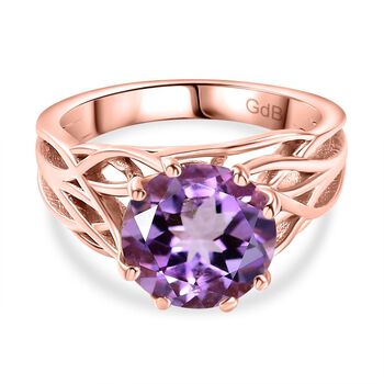 AA Rosa Amethyst Ring, Nickelfreies Messing, (Gr&ouml;&szlig;e 20.00) ca. 3.52 ct