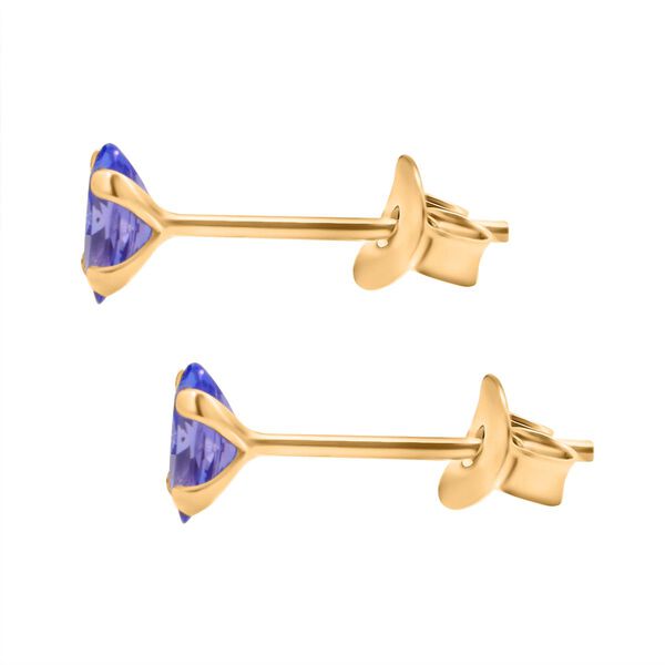 Tansanit Ohrringe, 925 Silber vergoldet - 0,44 ct. image number 3