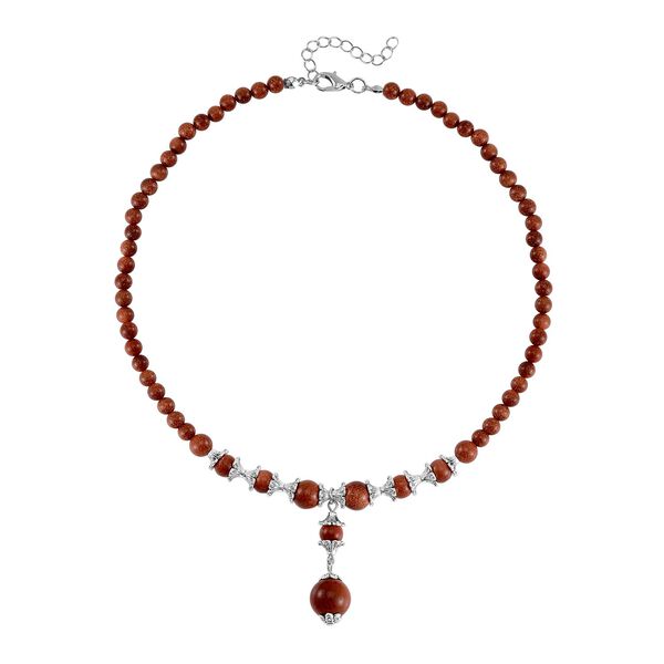 Gold Sandstein Halskette, 45 cm - 37 ct. image number 4