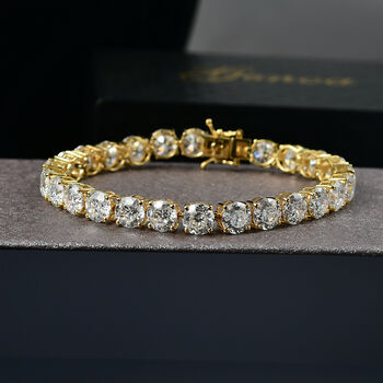 D'Joy Moissanit 19cm Armband, 925 Silber 750 Gelbgold Vermeil - 31,80 ct.