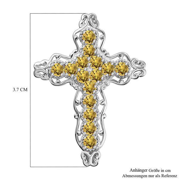 J Francis gefertigt mit SWAROVSKI- Helle Farbe Topas Swarovski Kristall Anhänger image number 6
