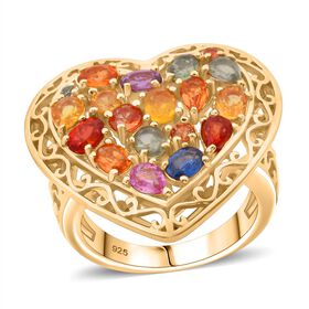 Mehrfarbiger Saphir Herz Ring - 3,27 ct.