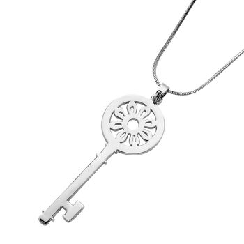 Wei&szlig;er Kristall-Anh&auml;nger mit Kette - 4 ct.