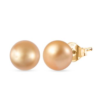 ILIANA - AAA Goldene S&uuml;dsee Perle Ohrringe, 750 Gold