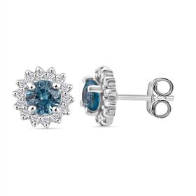 D’Joy AA blaue und weiße Zirkon Ohrringe - 1,13 ct.
