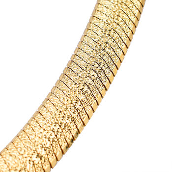 Chunky Choker flache Fischgr&auml;tenkette in vergoldetem Silber