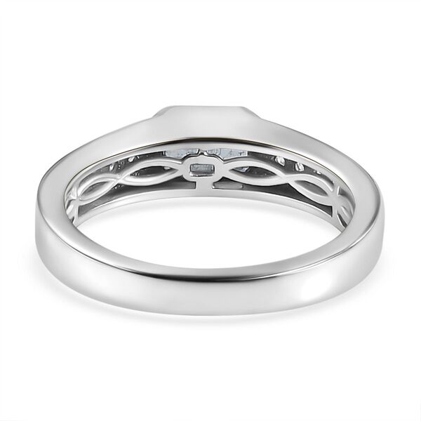 AA Aqua Kyanit, Moissanit Ring 925 Silber rhodiniert (Gr&ouml;&szlig;e 19.00) ca. 1,00 ct image number 6