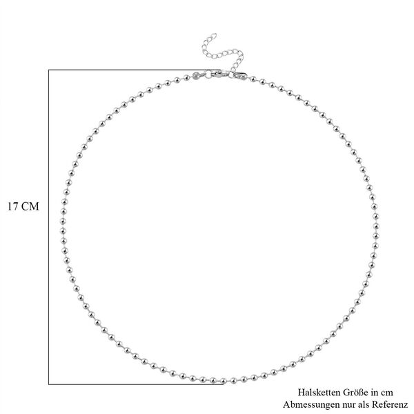 Designer-inspiriert Kugel Halskette ca. 50 cm, 316L Edelstahl ca. 8,00g, Silberfarben image number 6