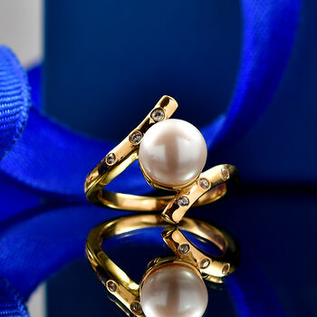 EverTrue S&uuml;&szlig;wasser Perle und Zirkon Ring