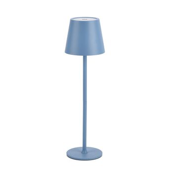 Wiederaufladbare, dimmbare Metall-Tischlampe, 11x38cm, Blau