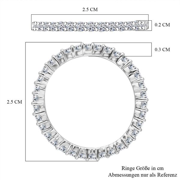 LUXURIANT SI-GH Labor Diamant Ring, 925 Silber platiniert - 1 ct. image number 3