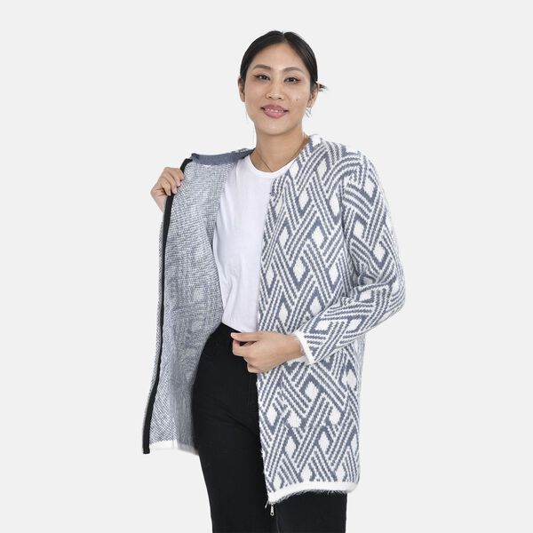 Unisize Cardigan, blau weiß gestreift image number 6