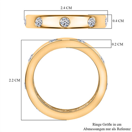 LUXURIANT DIAMANT- VS-EF Labor Diamant Ring, 925 Silber 750 Gelbgold Vermeil - 0,50 ct. image number 5