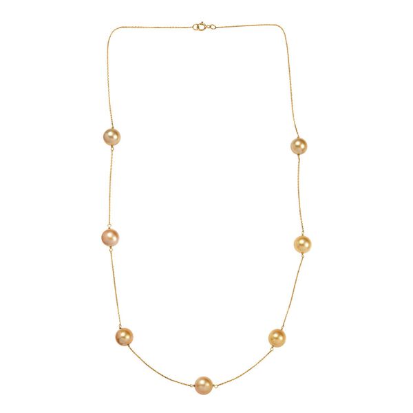 AAA goldene Südseeperle 50cm Station Halskette in 750 Gold image number 4