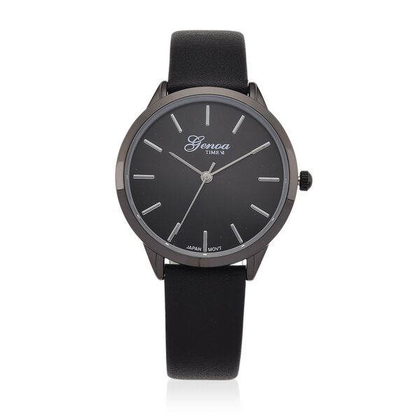 GENOA TIME - Armbanduhr Legierung, schwarzfarben, Zifferblatt Schwarz-Sunshine, 3 ATM wasserdicht image number 0