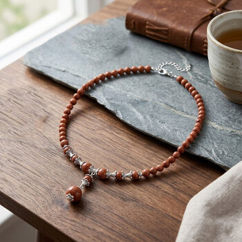 Gold Sandstein Halskette, 45 cm - 37 ct.