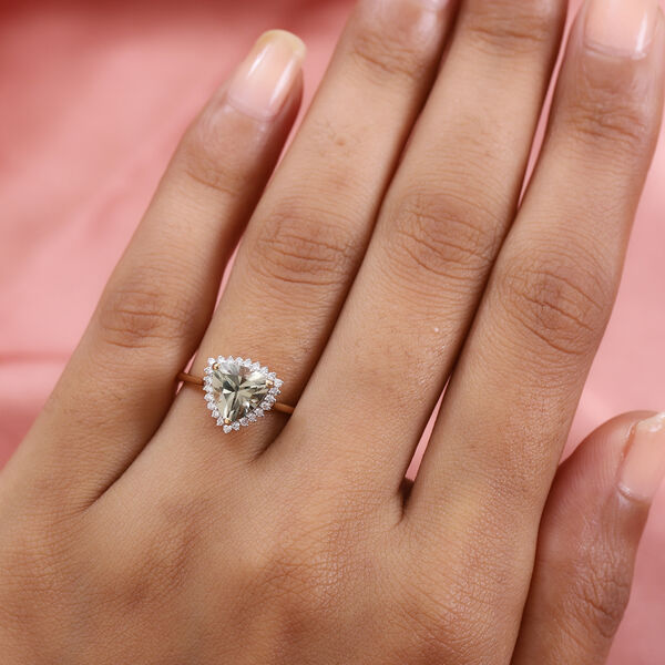 ILIANA AAA Turkizit und Diamant-Ring, 750 Gelbgold  ca. 2,06 ct image number 2