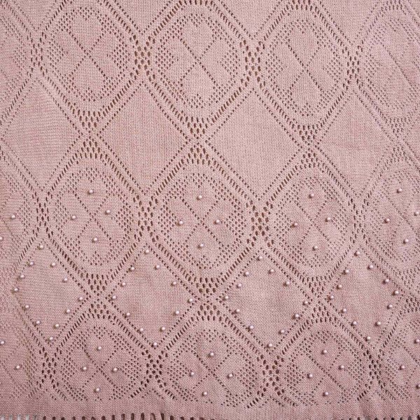 Strickschal mit Quasten und Perlen, Blush Rosa image number 4