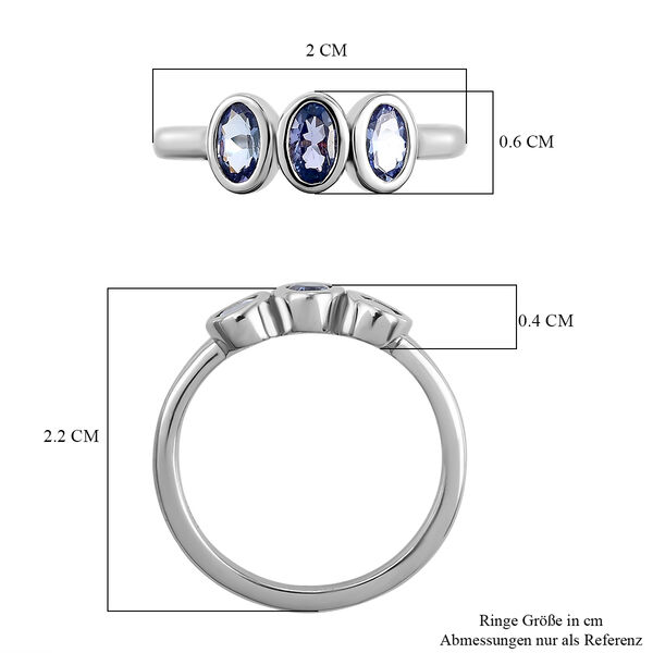 AA Tansanit-Ring, 925 Silber platiniert  ca. 0,72 ct image number 7