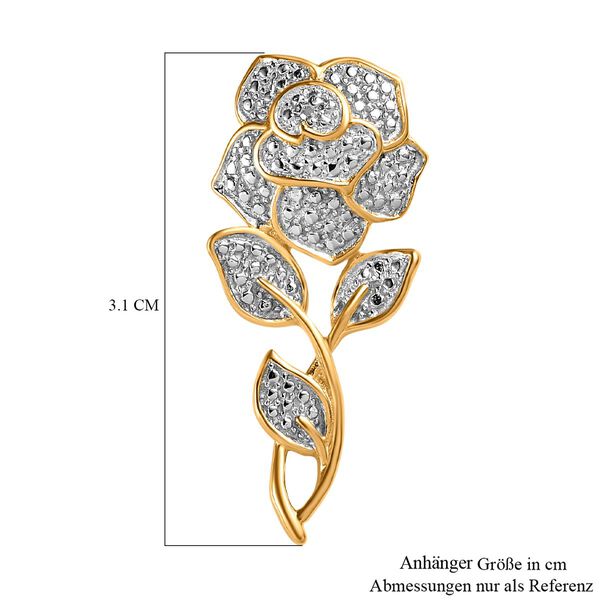 Wei&szlig;er Diamant Anh&auml;nger, 925 Silber Gelbgold Vermeil image number 6