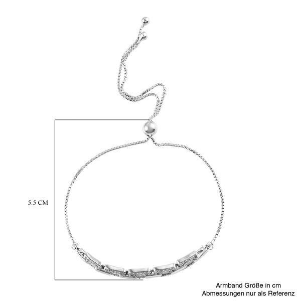 Verstellbares Diamant-Armband in Silber image number 5