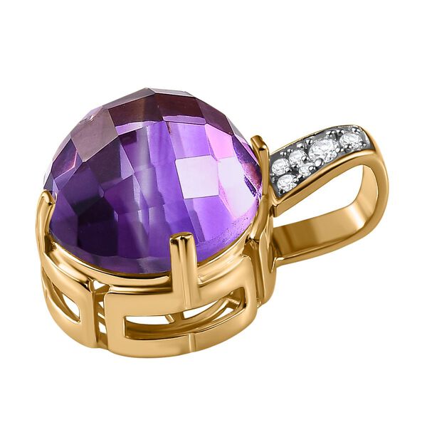 AA afrikanischer Amethyst und Zirkon-Anh&auml;nger - 11,09 ct. image number 3