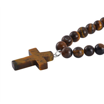 Gelbes Tigerauge Halskette, ca. 50 cm, ca. 265.00 ct