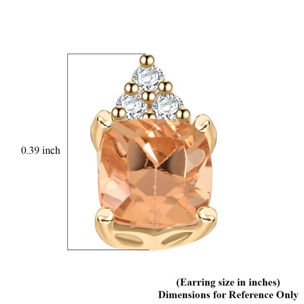 LUXORO zertifiziert und gepr&uuml;ft AAA kaiserliche Topas und Diamant Ohrringe in 417 Gold - 1,59 ct. image number 4