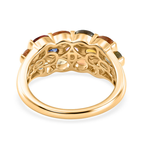 D'Joy Mehrfarbiger Saphir, Rosa Saphir Ring 925 Silber 750 Gelbgold vermeil (Gr&ouml;&szlig;e 20.00) ca. 3.26 ct image number 5