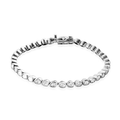 Handgefertigtes Polki-Diamant-Armband in Silber