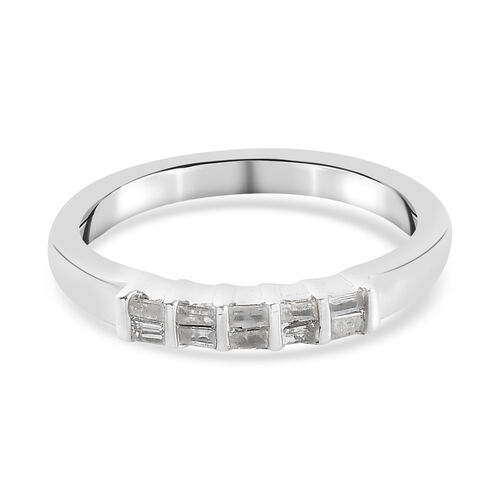 Diamant band Ring 925 Silber Platin-Überzug image number 0