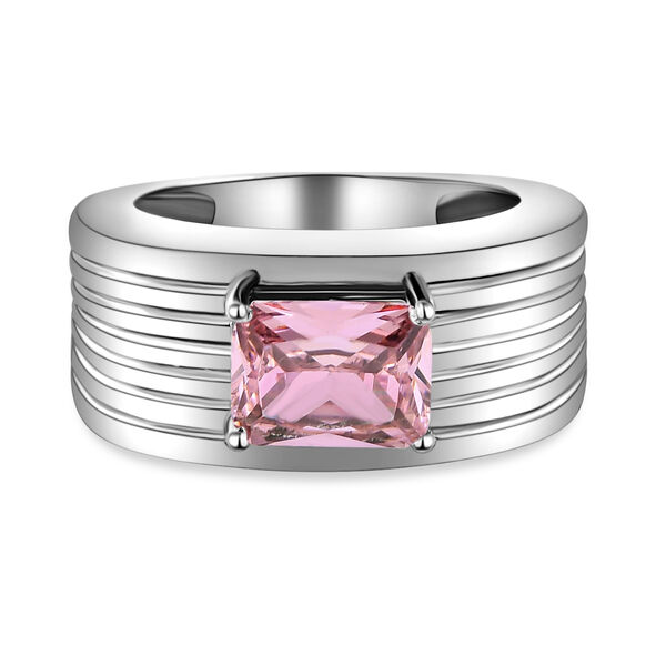 Rosa Zirkonia Ring, Edelstahl  ca. 2,40 ct