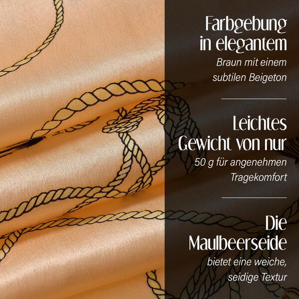LA MAREY – Satinschal aus Maulbeerseide, braun-beige image number 3