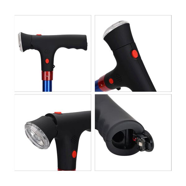 Klappbarer Smart-Walking-Stick mit drehbarem LED-Frontlicht, blau image number 5