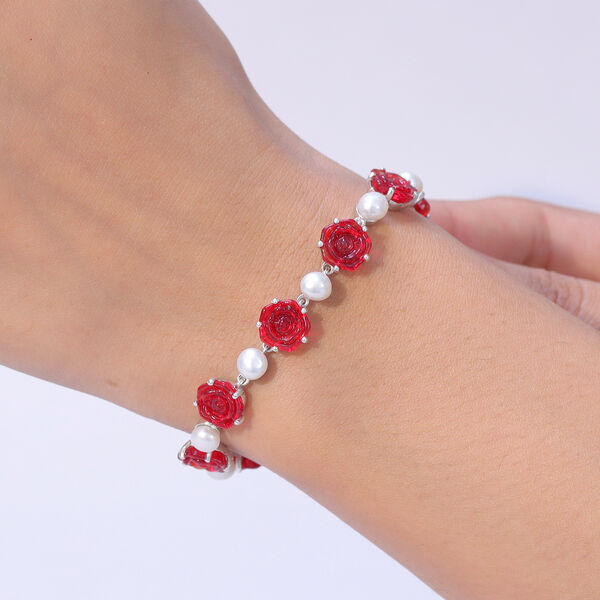 GP Whispers of Murano Kollektion - S&uuml;&szlig;wasser Perle (5mm) Armband ca. 20 cm 925 Silber Rhodiniert 21.40 ct image number 3