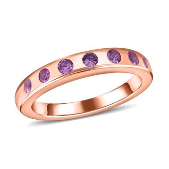 AA Rosa Saphir Ring, 925 Silber ros&eacute;vergoldet, (Gr&ouml;&szlig;e 19.00) ca. 0.41 ct