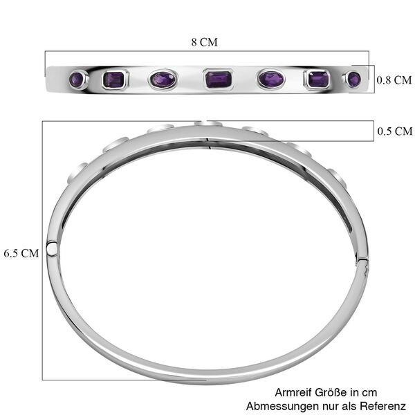 Afrikanischer Amethyst Armreif ca. 19 cm Edelstahl ca. 1.70 ct image number 5