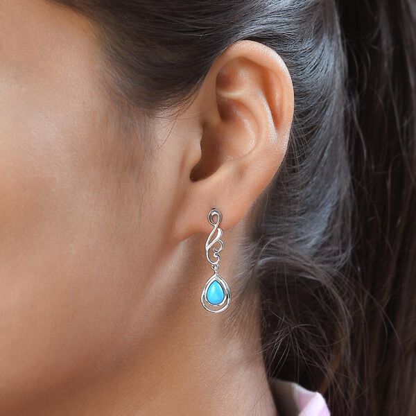 Amerikanischer, nat&uuml;rlicher Sleeping Beauty T&uuml;rkis Ohrringe 925 Silber platiniert ca. 1.32 ct image number 3