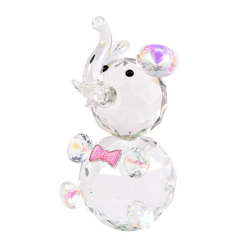 Kristall-Elefantenfigur mit Schleife, 11x7x6.5cm, Transparent image number 1