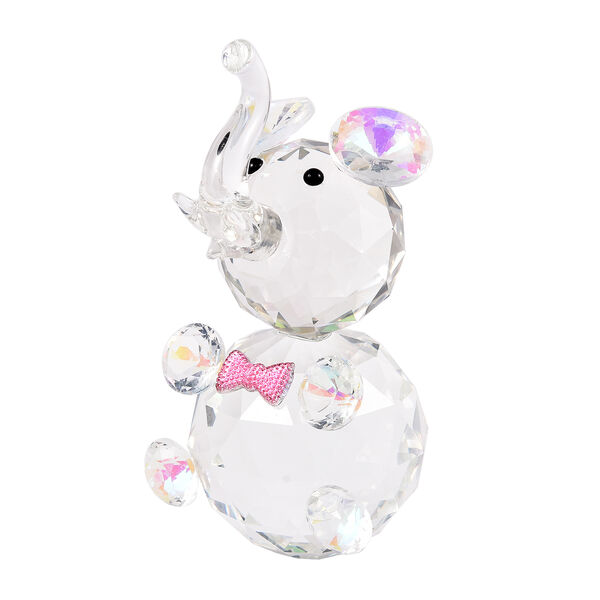 Kristall-Elefantenfigur mit Schleife, 11x7x6.5cm, Transparent image number 2
