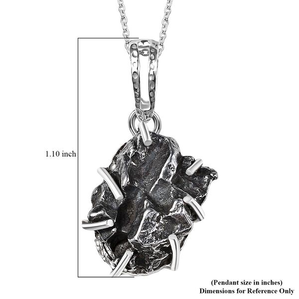 D'Joy Meteorit Anh&auml;nger mit 50cm Kette, 925 Silber rhodiniert - 30 ct. image number 7