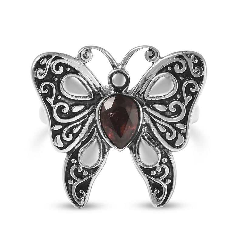 Roter Granat-Schmetterling-Ring - 2 ct. image number 0