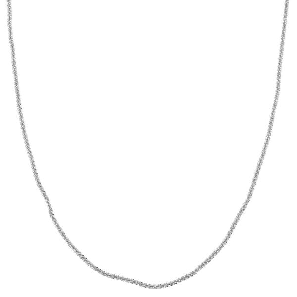 Funkel Halskette, Nickelfreies Messing Silberfarben ca. 50 cm + 5 cm Extender